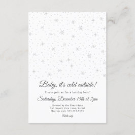 雪片の冬休みのパーティの招待状 招待状