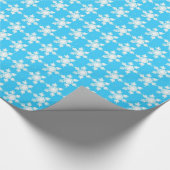 雪片の印象-青および白 ラッピングペーパー (角)