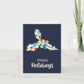 雪片の塗り潰しを特徴とするクリスマスグリーティングカード シーズンカード (正面)