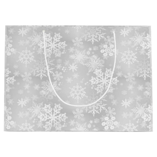 雪片の大きいギフトバッグ ラージペーパーバッグ (正面)