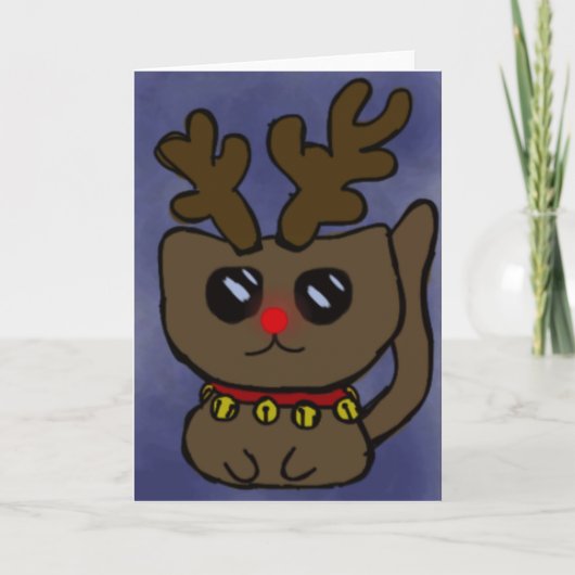 雪片の子猫カード シーズンカード (正面)