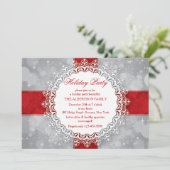 雪片の完全さの休日のパーティの招待状 招待状 (スタンド正面)