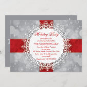 雪片の完全さの休日のパーティの招待状 招待状 (正面/裏面)