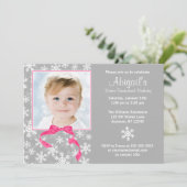 雪片の弓冬のOnederlandの写真の誕生日 招待状 (スタンド正面)