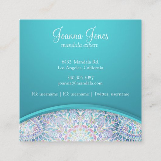 雪片の曼荼羅 スクエア名刺 (裏面)