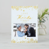 雪片の最初のメリークリスマスゴールデンエフェクト 箔招待状 (立ち正面)