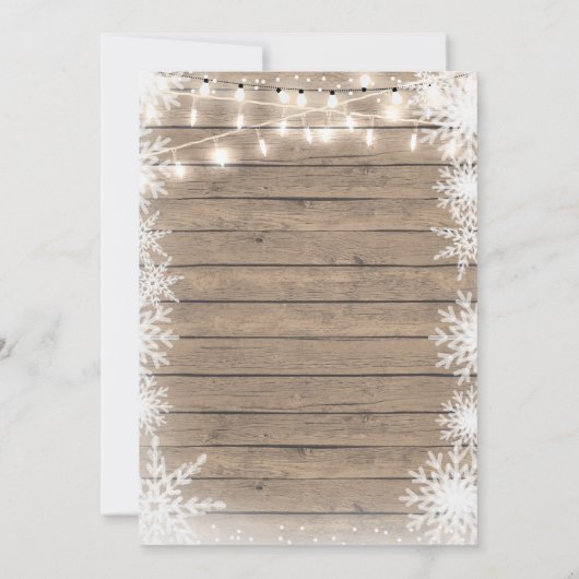 雪片の木製の性は招待を明らかにします 招待状 (裏面)
