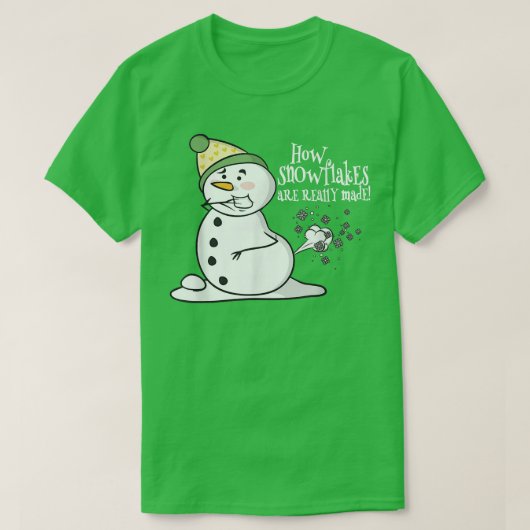 雪片の本当の作り方おもしろい雪だるまChris Tシャツ (デザイン正面)