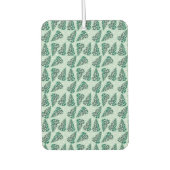 雪片の模様が緑の白い松の木 カーエアーフレッシュナー (正面)