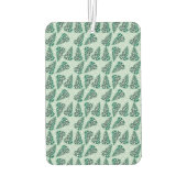 雪片の模様が緑の白い松の木 カーエアーフレッシュナー (裏面)