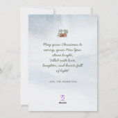 雪片の水の色の北欧クリスマスパインの木 シーズンカード (裏面)