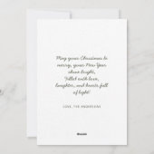 雪片の水の色スカンジクリスマスパインの木 シーズンカード (裏面)