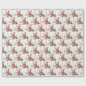 雪片の水彩ネズミ ラッピングペーパー (フラット)