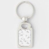 雪片の白黒の写真 キーホルダー (正面)