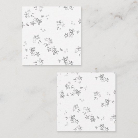 雪片の白黒の写真 予約カード (正面/裏面)