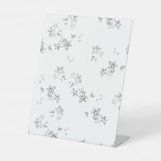 雪片の白黒の写真 台座サイン (正面)