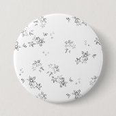 雪片の白黒の写真 缶バッジ (正面)