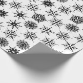 雪片の白黒パターン ラッピングペーパー (角)
