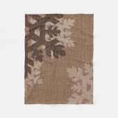 雪片の素朴なスタイルのフェイクなバーラップの上品の休日 フリースブランケット (正面)