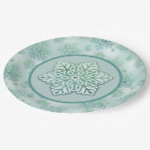 雪片の虹色のウィンターグリーン ペーパープレート (アングル)