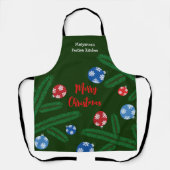 雪片の装飾を施したクリスマスツリーの枝 エプロン (正面)