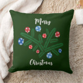 雪片の装飾を施したクリスマスツリーの枝 クッション (ブランケット)