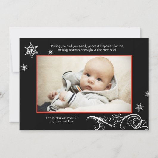 雪片の調和-写真の休日カード シーズンカード (正面)