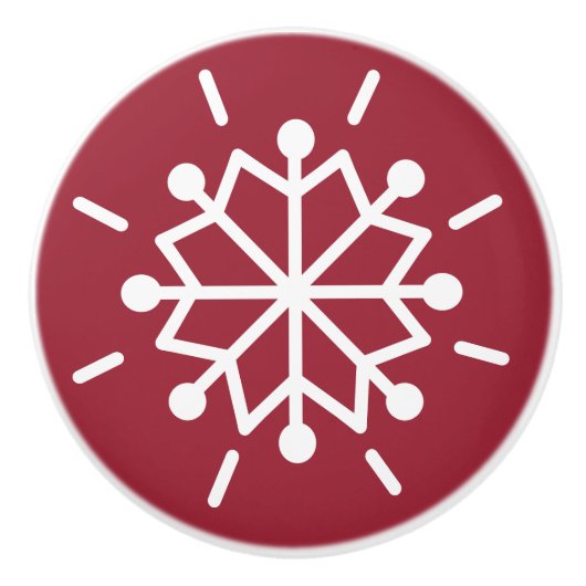 雪片の赤 セラミックノブ (正面)