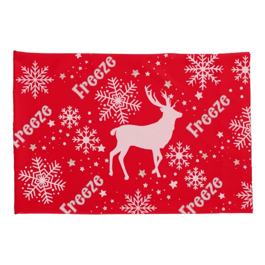 雪片の赤 枕カバー (裏面-右)