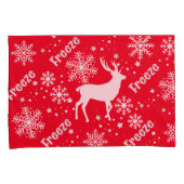 雪片の赤 枕カバー (正面右)