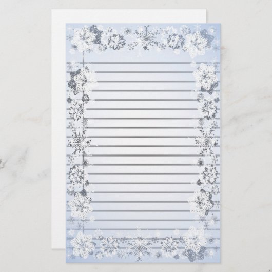 雪片の重い並べられた筆記用紙 便箋 (正面/裏面)