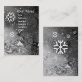 雪片の銀の輝き,パール紙 名刺 (正面/裏面)