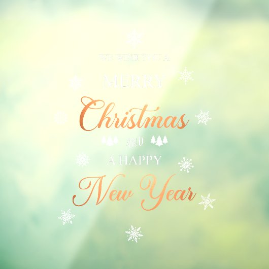 雪片の銅メリークリスマスウィンドウがしがみつく ウィンドウサイン (シート3)