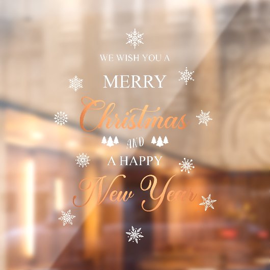 雪片の銅メリークリスマスウィンドウがしがみつく ウィンドウサイン (シート2)