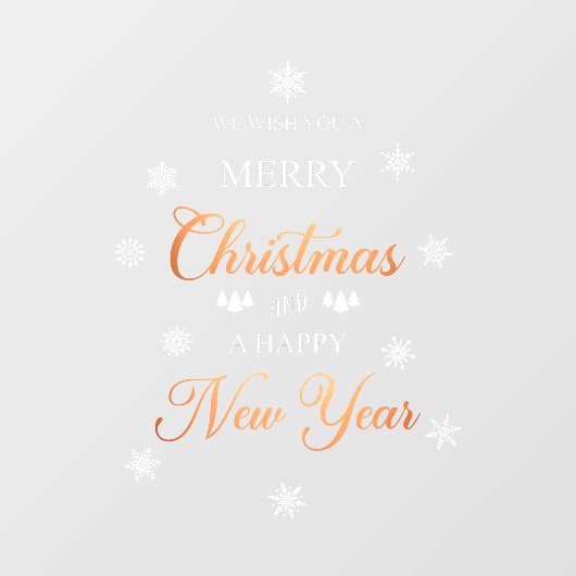 雪片の銅メリークリスマスウィンドウがしがみつく ウィンドウサイン (シート)