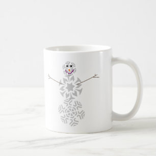 雪片の雪だるまのコーヒーカップ コーヒーマグカップ
