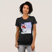 雪片の雪だるま Tシャツ (正面フル)