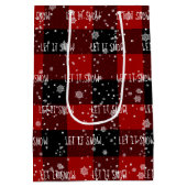 雪片の雪の文字 ミディアムペーパーバッグ (裏面)