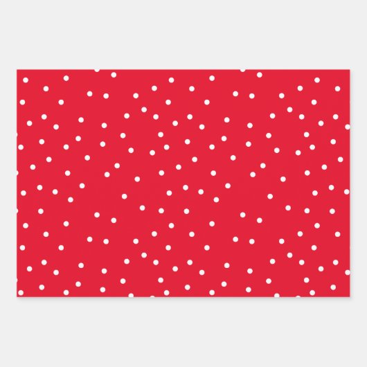 雪片の雪の点とキャンディーケーンストライプの ラッピングペーパーシート (正面)