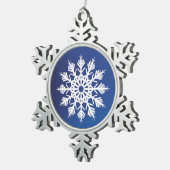 雪片の青 スノーフレークピューターオーナメント (右)