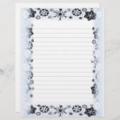 雪片の額縁付き筆記紙 (正面/裏面)