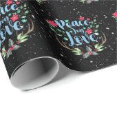 雪片の鹿〔雄ジカの〕枝角 ラッピングペーパー (ロールコーナー)