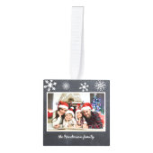 雪片の黒板が素晴らしい季節 キューブオーナメント (正面)