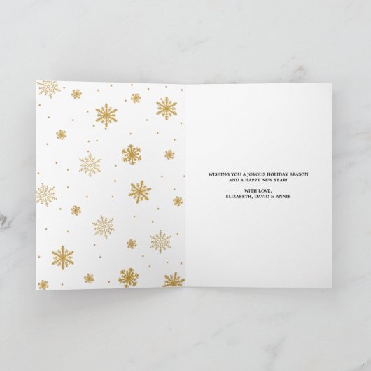 雪片の|折られた休日の挨拶状を信じて下さい シーズンカード (内部)