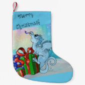 雪片のlilのドラゴンをつかまえて下さい スモールクリスマスストッキング (正面)