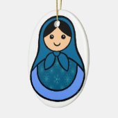 雪片のMatryoshkaのオーナメント セラミックオーナメント (左)