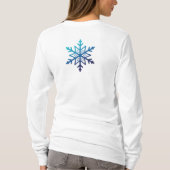 雪片のNoelの青いクリスマス Tシャツ (裏面)