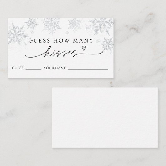 雪片はゲームのカードの数を推測するキス エンクロージャーカード (正面/裏面)