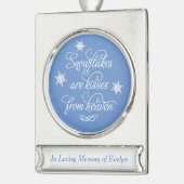 雪片は天国メモリアルのキスエレガントである シルバープレートバナーオーナメント (左)