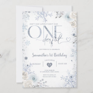 雪片は彼女が大好きな1歳の誕生日ではない 招待状